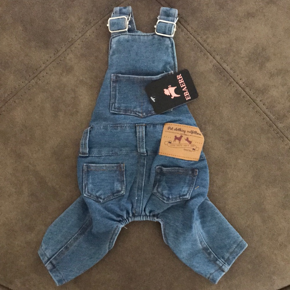 MuYaoPet Dog Denim Jumpsuit Overalls